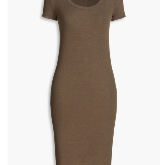 Anthony Thomas Melillo's T-shirt Midi dress, Knit, Taupe, size M, New With Tags - Picture 1 of 8